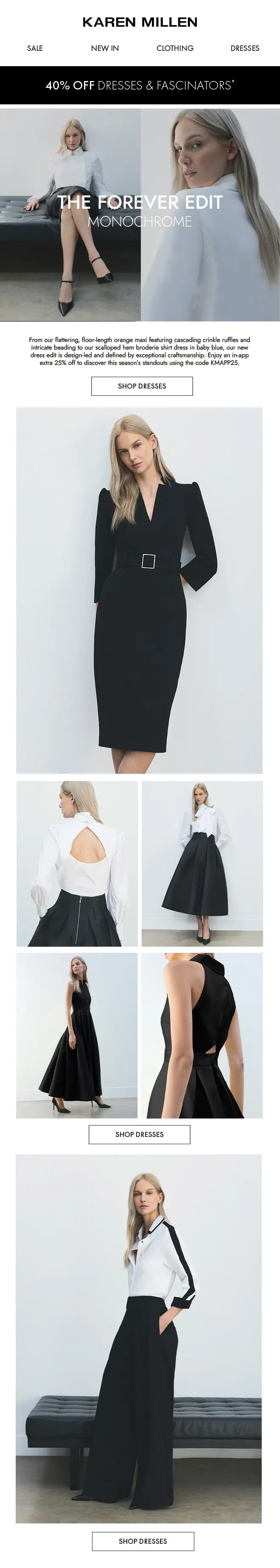 The Forever Edit monochrome email