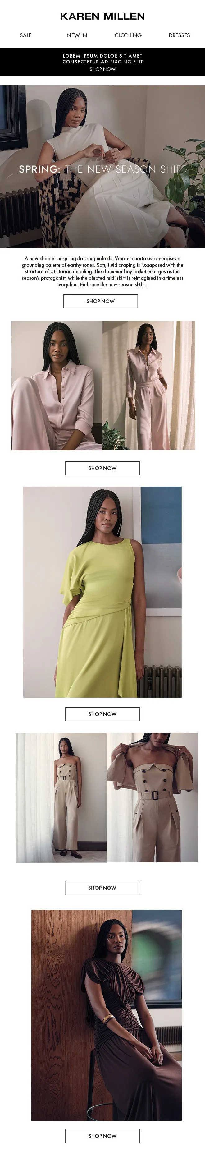 Spring new season shift email
