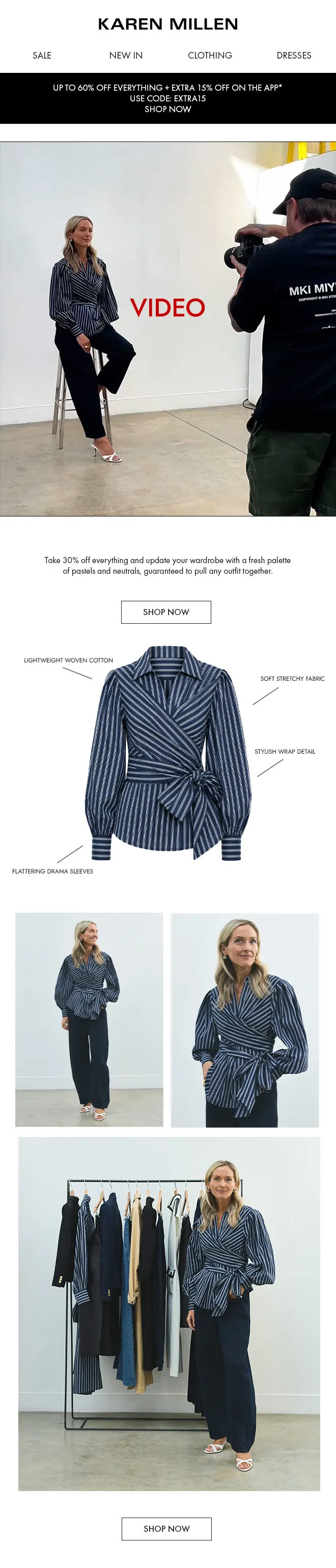 Wrap shirt product email