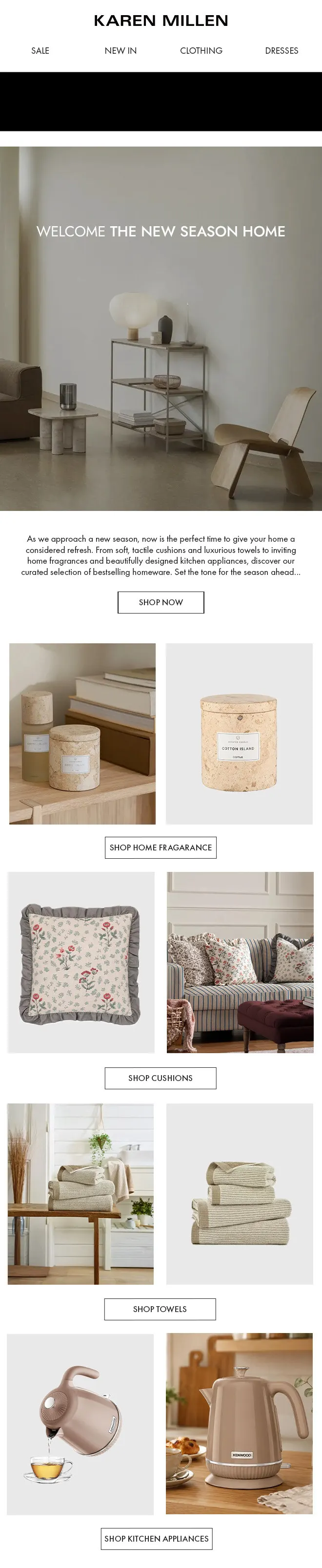 Welcome the new season home email