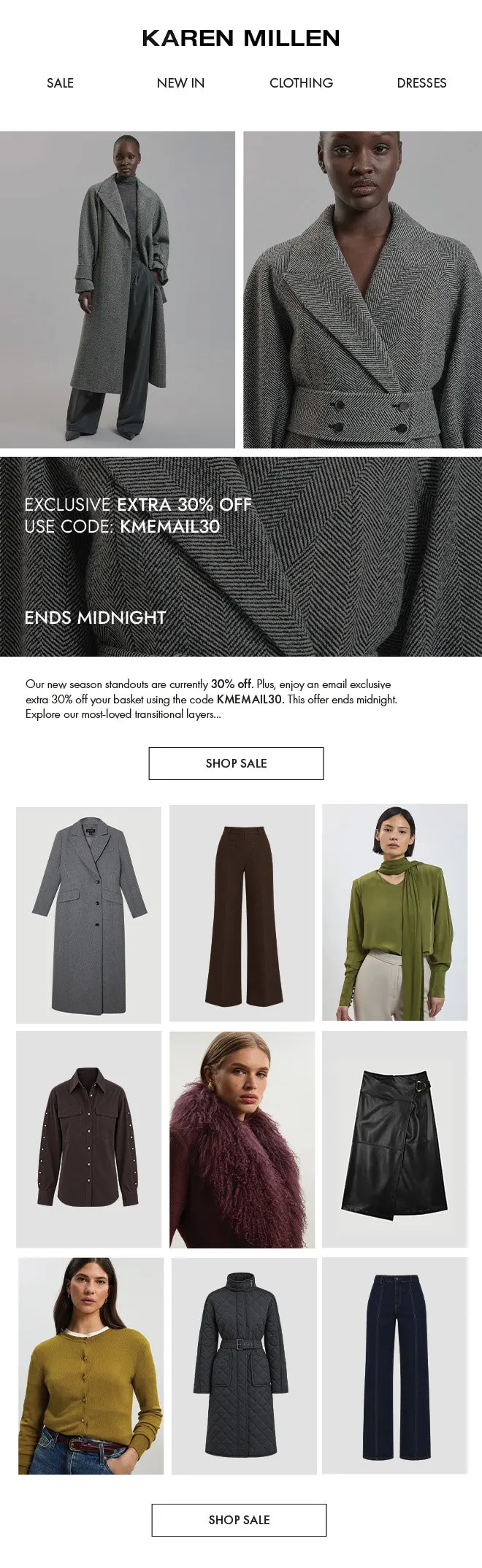 Extra 30% off everything email
